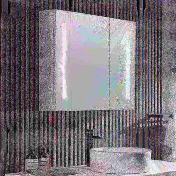 Anzzi Ether 28 in. x 32 in. Frameless LED Mirror Bathroom Cabinet BA-LMDFVCB007AL